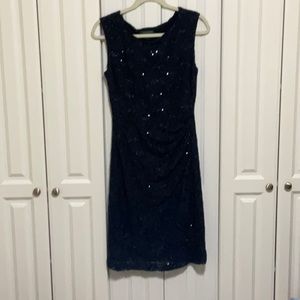 Navy Blue Lacy with Sequins Dress (Ralph Lauren)